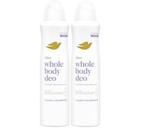 Dove Whole Body Deodorante spray alla lavanda e alla camomilla con 0% sali di alluminio per ascelle, petto, gambe e oltre 150 ml (Confezione da 2)