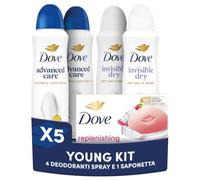 Dove Young Kit Deodoranti Spray e Saponetta Beauty Bar Dragon Fruit 5 Pezzi