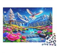 Doves Forming Heart with Wings at Sunset Puzzle Impossible 1000Pcs Decorazione Per La Casa. Rilassamento E Intelligence Per Adulti E Ragazzi Da 14 Anni 38x26cm/1000pcs