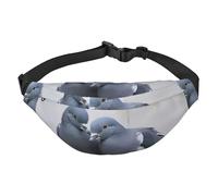 Doves Marsupio da uomo e da donna, alla moda, borsa a tracolla con tracolla regolabile, impermeabile, per viaggi, escursionismo, sport, nero, taglia unica, Nero , Taglia unica