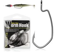 Dovesun Ami EWG Offset per Vermi Ami da Texas Rig Ami per Vermi da Bass Fishing Confezione da Ami EWG per Acqua Dolce e Salata Misure 2/0 * 50 Pezzi