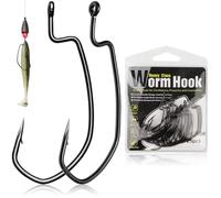 Dovesun Ami EWG Offset per Vermi Ami da Texas Rig Ami per Vermi da Bass Fishing Confezione da Ami EWG per Acqua Dolce e Salata Misure 1# * 50 Pezzi