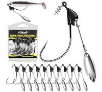 Dovesun Pesato Swimbait Ganci Underspin Pesato Pesa Ami da Pesca Weedless Worm Bass Peso-1/4 oz & Hook-4/0 * 10pcs