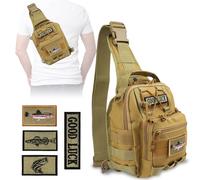 Dovesun Zaino da Pesca Piccolo, Sling Pack per Pesca a Mosca Zaino Impermeabile con Porta Attrezzi Cachi