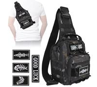 Dovesun Zaino da Pesca Piccolo, Sling Pack per Pesca a Mosca Zaino Impermeabile con Porta Attrezzi Nero