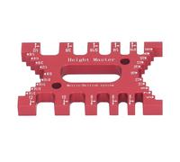 Dovetail Jig Tenon Caliper, Aluminum Woodworking Measuring Ruler with Engraved Metric and Imperial Scales for Router Saw Table Blade Height Adjustment (Rossa)