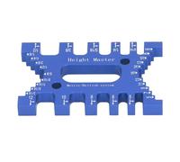 Dovetail Jig Tenon Caliper, Aluminum Woodworking Measuring Ruler with Engraved Metric and Imperial Scales for Router Saw Table Blade Height Adjustment (Blu)