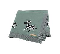 DovFanny Coperta per neonati 100% cotone lavorato a maglia morbida per Newbron con bella zebra, 100 x 80 cm, verde scuro