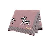 DovFanny Coperta per neonati 100% cotone lavorato a maglia morbida per Newbron con bella zebra, 100 x 80 cm, marrone rossastro