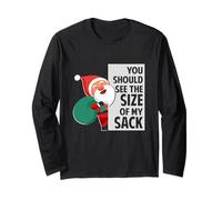 Dovresti Vedere Le Dimensioni del Mio Sacco Funny Santa Christmas Maglia a Manica