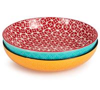 DOWAN Grandi Piatti da 29 cm, Ciotole Grandi da 2,9 Qt per Intrattenere a Thanksgiving e Natale, Ciotole da Servizio in Ceramica per Insalate, Frutta, Pasta, Colori Brillanti | 2 Pezzi