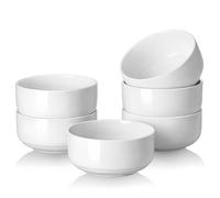 DOWAN Set di 6 Ciotole per Cereali, 650ml Insalatiere in Porcellana, Ciotoline per Pasta, Spaghetti, Risotto, Zuppa, Aperitivi, Dolce, Adatti al Microonde & Lavastoviglie, Ø 13,3cm