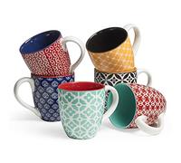 DOWAN Set di 6 Tazze da Caffè - Set di Tazze in Ceramica da 560 ml - Tazze Grandi per Tè, Caffè e Cioccolata Calda - Tazze Fantasia Classica Orientale - Ottimo Regalo per Gli Amanti - Multicolore