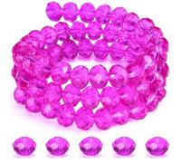 Dowarm 400 perline briolette in cristallo da 4 mm, per la creazione di gioielli, rondelle in cristallo per artigianato, campanelli a vento, acchiappasole, ciondoli per vino, distanziatori (rosa, 4 mm)