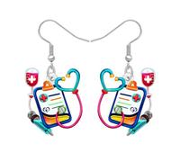 DOWAY Acrilico Carino Stetoscopio Infermiera Orecchini Gioielli Settimana Infermieri Regali per le Donne Ragazze Futuro Infermiere Apprezzamento Infermieristico Regali di Laurea (Colorato)