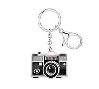 DOWAY Acrilico Nostalgia fotocamera Portachiavi anni '70 '80 Accessori fotocamera Regali per Fotografi Donne Ragazze Portachiavi Charms (Nero)
