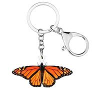 DOWAY Blu Morpho Farfalla Portachiavi Primavera Estate Portachiavi Charm per Borse Borse Borse Cinture Donne Ragazze Regali, Albicocca, M