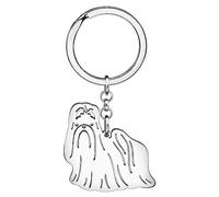 DOWAY Carino In Acciaio Inox Cane Mamma Regali Cane Portachiavi Anello Oro 18K Accessori Per Animali Domestici Per Le Donne Ragazze Amanti Del Cane Auto Key Charms, Placcato argento maltese, W2L2