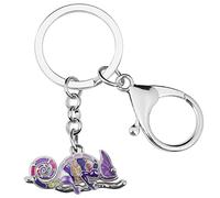 DOWAY Carino Lucertola Geco Portachiavi Smalto per Donna Ragazza Bambina Borseregalo (Camaleonte Iris)
