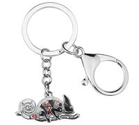 DOWAY Carino Lucertola Geco Portachiavi Smalto per Donna Ragazza Bambina Borseregalo (Camaleonte Ombra)
