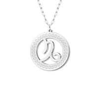DOWAY Delicata collana in acciaio inossidabile con ciondolo a forma di cerchio zodiacale con 12 segni di costellazione, gioielli minimalisti, regalo di compleanno per donne amanti dell'astrologia