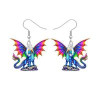 DOWAY Fantastici regali di drago per le donne orecchini drago acrilico fantasia occidentale dinosauro gioielli accessori ciondoli animali, Medio, Acrilico, Non pietra preziosa