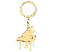 DOWAY Musica Chitarra Elettrica Basso Portachiavi Carino Pianoforte Gioielli per Donne Uomini Insegnante Zaino Accessori Auto Charms, Basso per chitarra placcato argento, W2L2
