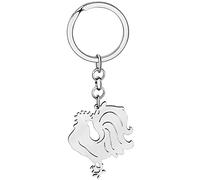 DOWAY Pollo Gallina Portachiavi Auto Ciondolo Borsa Cintura Decorazione per Le Signore Ragazza Bambina Regalo (Argento A)