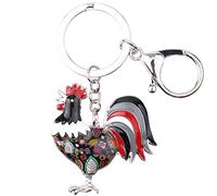 DOWAY Pollo Gallina Portachiavi Auto Ciondolo Borsa Cintura Decorazione per Le Signore Ragazza Bambina Regalo (Scuro)