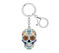 DOWAY Portachiavi a forma di teschio spettrale, in acrilico, regalo per donne, per Halloween, accessori gotici, borse e borse, Marina Militare, M