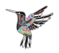 DOWAY Smalto Colibrì Spille per Donna Ragazza Bambina Abbigliamento Spille Di Sicurezza Colibrì Regali (Nero)