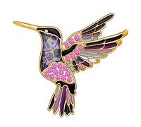 DOWAY Smalto Colibrì Spille per Donna Ragazza Bambina Abbigliamento Spille Di Sicurezza Colibrì Regali (Viola)