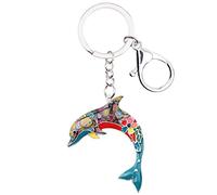 DOWAY Smalto Delfino Portachiavi Charms Delfino Portachiavi per Auto Chiave Borse Borse Borse Cinture Bambini Adulti Regalo Gioielli, multicolore, M