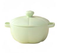 Dowbom Ciotola per noodle istantanea, ciotola per microonde, grande ciotola in ceramica per ramen con coperchio (verde, 1,5 g)