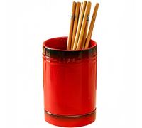 Dowbom Portautensili da cucina per piano di lavoro, in ceramica, portaposate, supporto per bacchette da cucina (rosso, 10,2 cm)