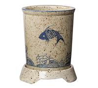 Dowbom Scolaposate giapponese in ceramica per bacchette, scolapiatti, portaposate con manico, porta bacchette per cucina (B)