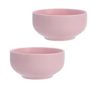 Dowbom Set di ciotole grandi per cereali, 400 ml, adatte al microonde, per riso, colazione, cereali in ceramica, colore rosa, confezione da 2