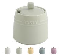 Dowbom Zuccheriera con coperchio e cucchiaio, zuccheriero, barattolo per conservazione, contenitore per zucchero (verde)