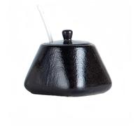 Dowbom Zuccheriera giapponese con coperchio e cucchiaio, zuccheriera, contenitore per spezie (nero, 350 ml)