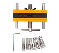 Dowel Jig Auto Centrante, Kit Guide per Foratura Regolabile con 6 Boccole, Foro Dritto - Compatibile con Punte 6-8 - 10-12mm, Precisione e Versatilità per Falegnameria (Tipo 2)