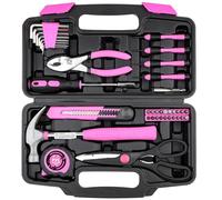 DOWELL 40 Pz Home Tool Kit Generale Casa Mano Rosa Tool Set con Plastica Toolbox Custodia per Casa, Mini Tool Kit per Le Donne
