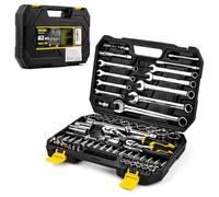 DOWELL 82-Piece Professional Socket & Bit Set | 1/4" & 1/2" Drive Ratchet Set | 72-Dent Ratchet Maniglia | Torx resistente alle manovre & Impact Hex Set | Set di chiavi combinate