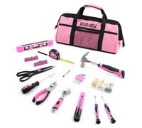 DOWELL Kit di attrezzi rosa da 140 pezzi per donne, ragazze, signore, set di attrezzi per la casa con borsa degli attrezzi da 35,6 cm