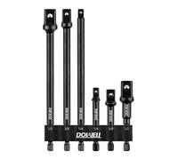 DOWELL Set di adattatori per bussole di grado a impatto, con supporto da 1/4", 3/8", 1/2", prolunga per punte da trapano a avvitatore ad alta velocità (6, 3e 6 pollici)