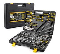 DOWELL Set di attrezzi da 132 pezzi, Professional Auto Mechanics Hand Tool Kit All-in-One per riparazioni auto, moto, motore e garage con prese