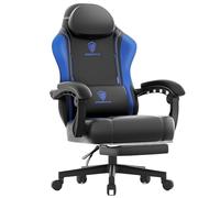 Dowinx Gaming Chair Sedia da gioco da competizione, sedia da gioco ergonomica con supporto lombare, sedia per PC in pelle PU Schienale ampliato 150KG, Blu