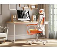 Dowinx Sedia ergonomica da ufficio con poggiatesta e supporto lombare, regolabile in altezza e schienale, poggiapiedi inclusi