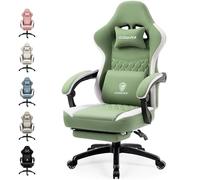 Dowinx Sedia Gaming con cuscinetto in gel e borse di Stoccaggio, Ampio Sedile Piatto Poltrona Gaming, Sedie Gaming Ergonomica con supporto lombare Sedia Game, verde