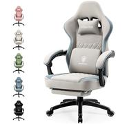 Dowinx Sedia Gaming con Cuscinetto in gel e borse di Stoccaggio, Ampio Sedile Piatto Poltrona Gaming, Sedie Gaming Ergonomica con supporto lombare Sedia Game