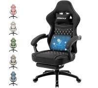 Dowinx Sedia Gaming con supporto lombare, Ampio Sedile Piatto Poltrona Gaming, Poltrona Gaming Ergonomica con Supporto Lombare, Parte Posteriore con cuscinetto in gel e borse di stoccaggio Sedia Game
